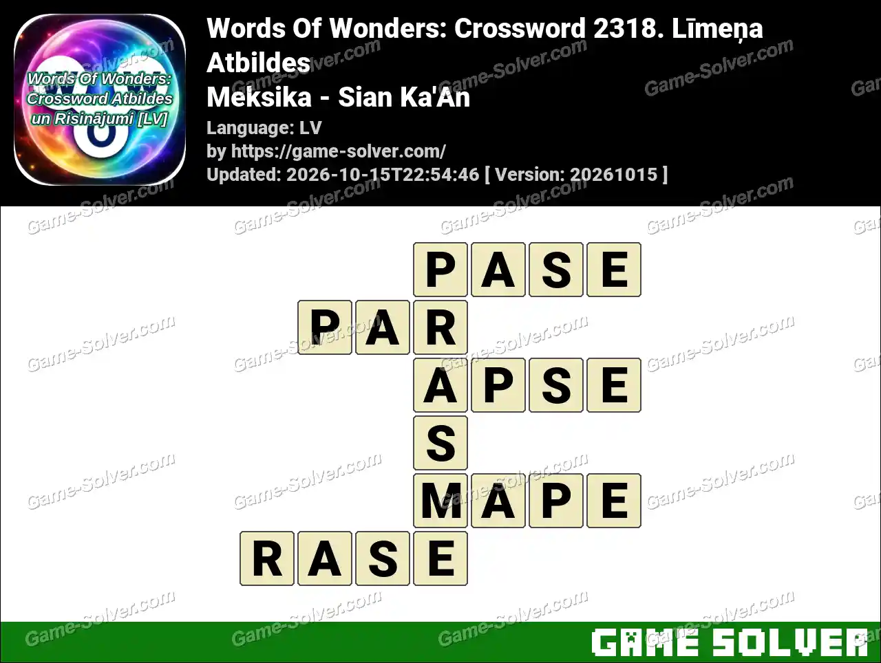 Words Of Wonders: Crossword 2318. Līmeņa Atbildes – Meksika – Sian Ka’An